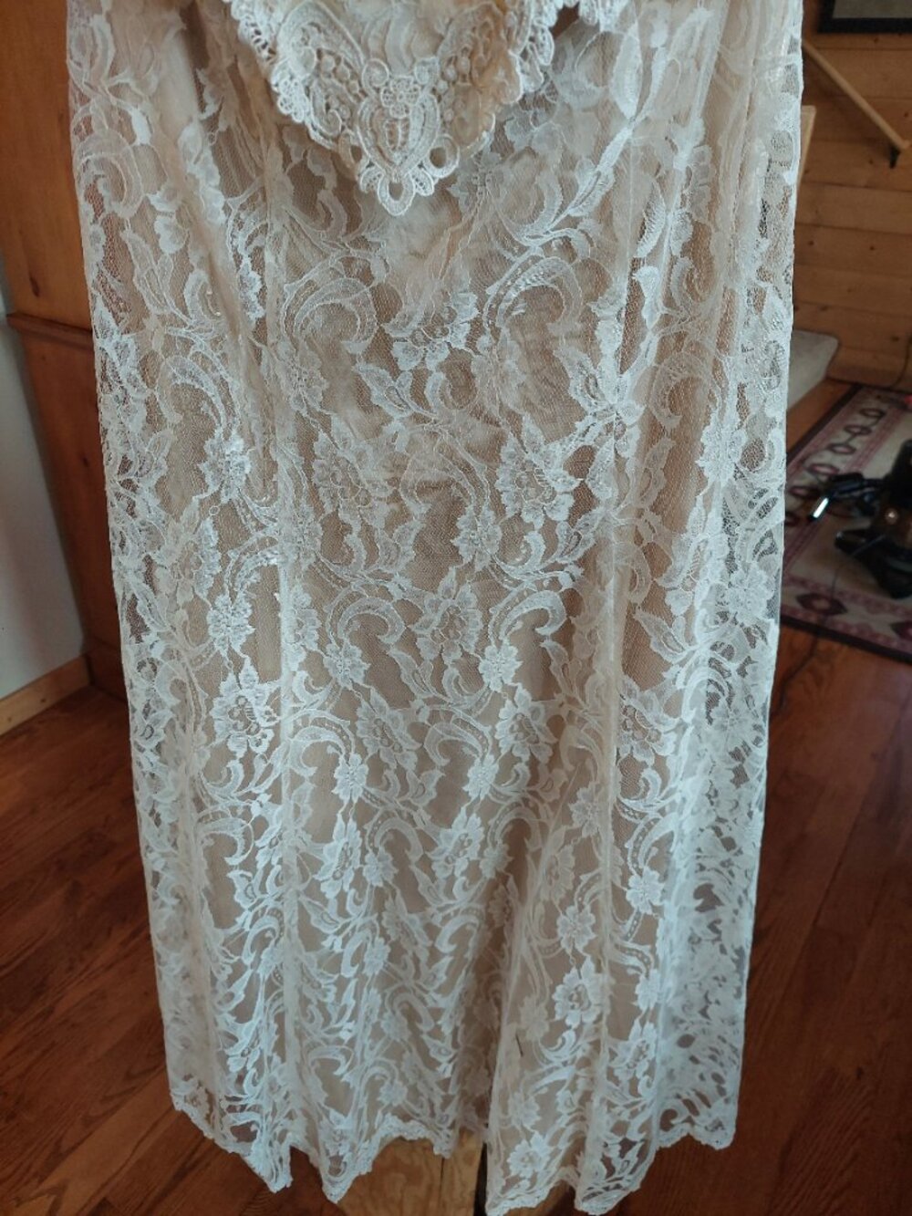 Loralie Originals, Vintage 2 piece lace skirt and top set, Ivory color, size 14 - Picture 3 of 9